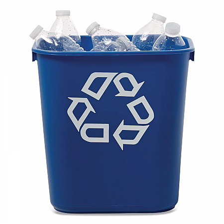 Deskside Recycling Container, Small, 13.63 qt, Plastic, Blue (295573BE)