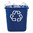 Deskside Recycling Container, Small, 13.63 qt, Plastic, Blue (295573BE)