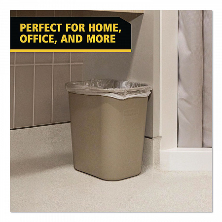 Deskside Plastic Wastebasket, 7 gal, Plastic, Beige (295600BG)