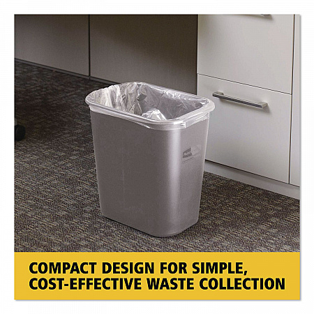 Deskside Plastic Wastebasket, 7 gal, Plastic, Gray (295600GY)