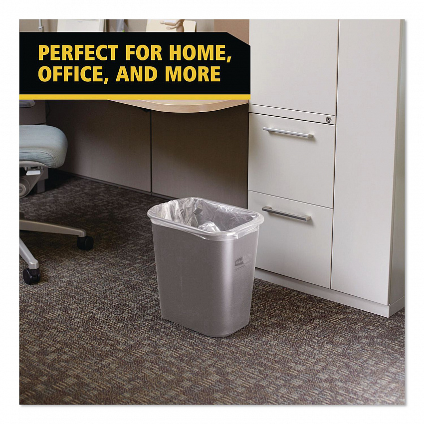 Deskside Plastic Wastebasket, 7 gal, Plastic, Gray (295600GY)