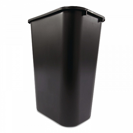 Deskside Plastic Wastebasket, 10.25 gal, Plastic, Black (295700BK)
