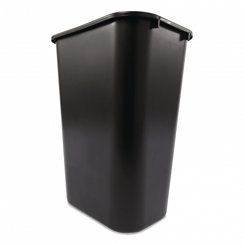 Deskside Plastic Wastebasket, 10.25 gal, Plastic, Black (295700BK)