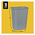 Deskside Plastic Wastebasket, 10.25 gal, Plastic, Gray (295700GY)