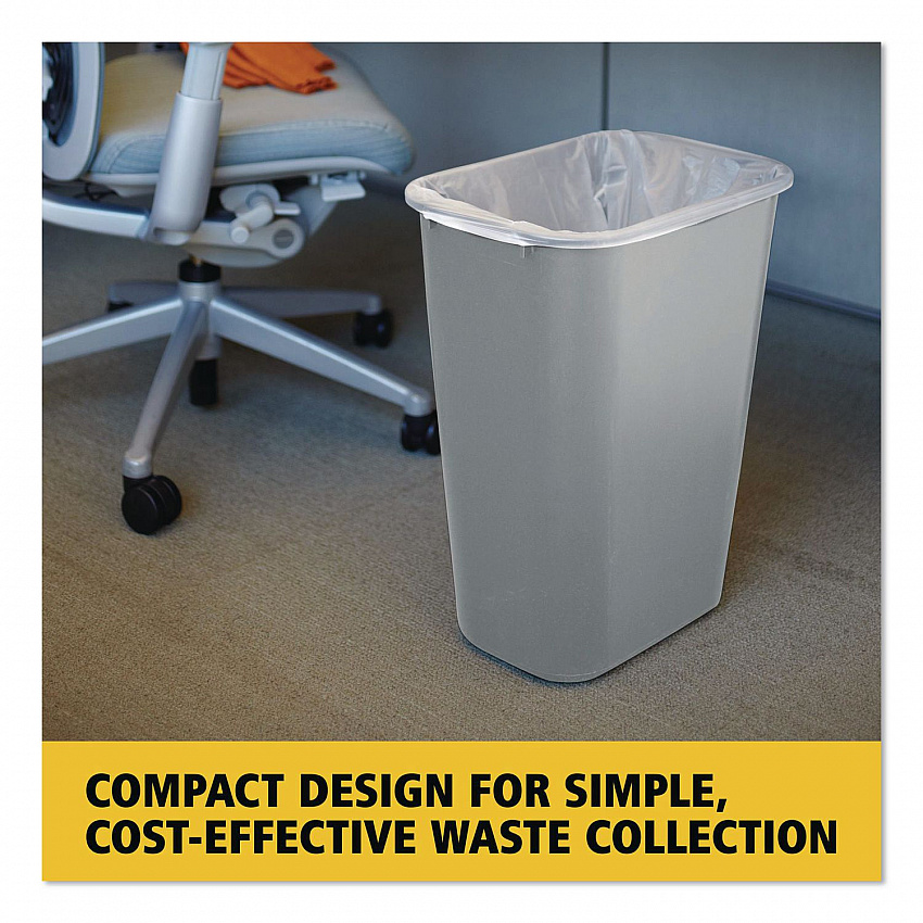Deskside Plastic Wastebasket, 10.25 gal, Plastic, Gray (295700GY)