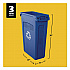 Slim Jim Plastic Recycling Container with Venting Channels, 23 gal, Plastic,  Blue (354007BE)