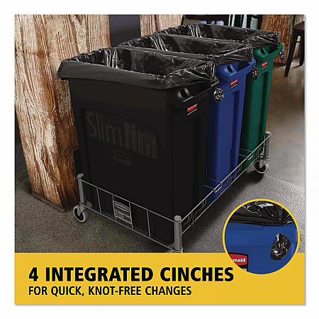Slim Jim Plastic Recycling Container with Venting Channels, 23 gal, Plastic,  Blue (354007BE)
