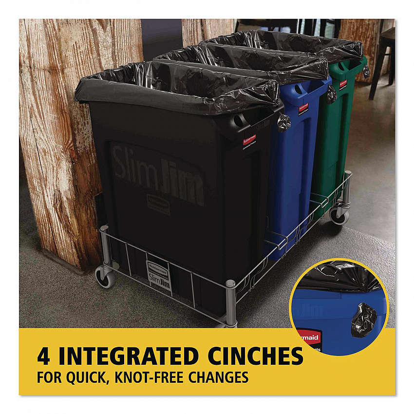 Slim Jim Plastic Recycling Container with Venting Channels, 23 gal, Plastic,  Blue (354007BE)