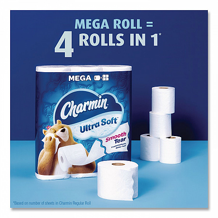 Ultra Soft Bathroom Tissue, Mega Roll, Septic Safe, 2-Ply, White, 208 Sheets/Roll, 12 Rolls/Pack (17579PK)