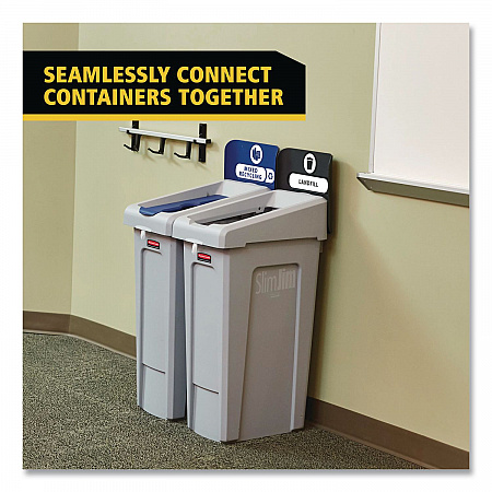 Slim Jim Recycling Station 1-Stream, Landfill Recycling Station, 33 gal, Resin, Gray (2171554)