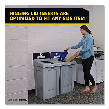 Slim Jim Recycling Station 1-Stream, Landfill Recycling Station, 33 gal, Resin, Gray (2171554)
