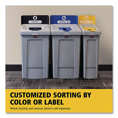 Slim Jim Recycling Station 1-Stream, Mixed Recycling Station, 33 gal, Resin, Gray (2171557)