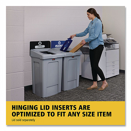 Slim Jim Recycling Station 1-Stream, Mixed Recycling Station, 33 gal, Resin, Gray (2171557)