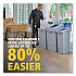 Slim Jim Recycling Station 1-Stream, Mixed Recycling Station, 33 gal, Resin, Gray (2171557)