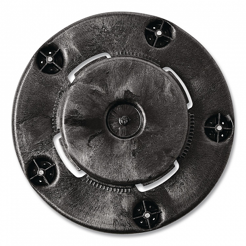 Brute Round Twist On/Off Dolly, 250 lb Capacity, 18" dia x 6.63"h, Fits 20 to 55 Gallon BRUTE Containers, Black (264000BK)