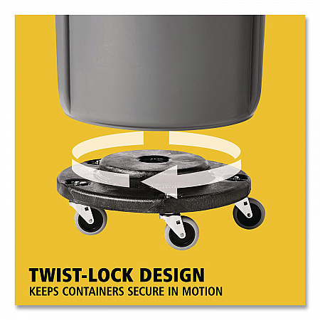 Brute Round Twist On/Off Dolly, 250 lb Capacity, 18