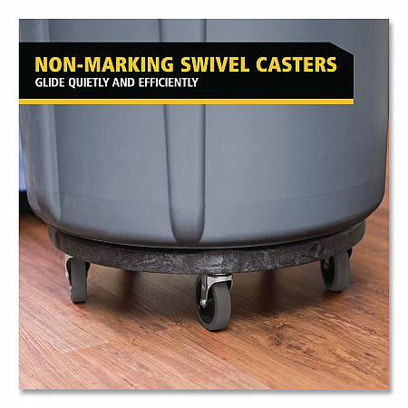 Brute Round Twist On/Off Dolly, 250 lb Capacity, 18