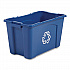 Stacking Recycle Bin, 18 gal, Polyethylene, Blue (571873BE)