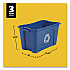 Stacking Recycle Bin, 18 gal, Polyethylene, Blue (571873BE)