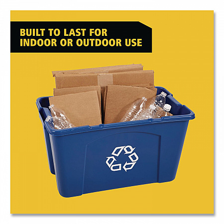 Stacking Recycle Bin, 18 gal, Polyethylene, Blue (571873BE)