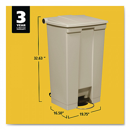 Legacy Step-On Receptacle, 23 gal, Polyethylene, Beige (614600BG)