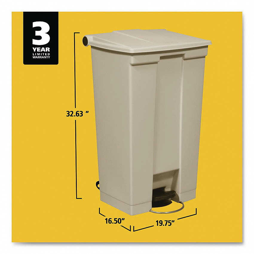 Legacy Step-On Receptacle, 23 gal, Polyethylene, Beige (614600BG)