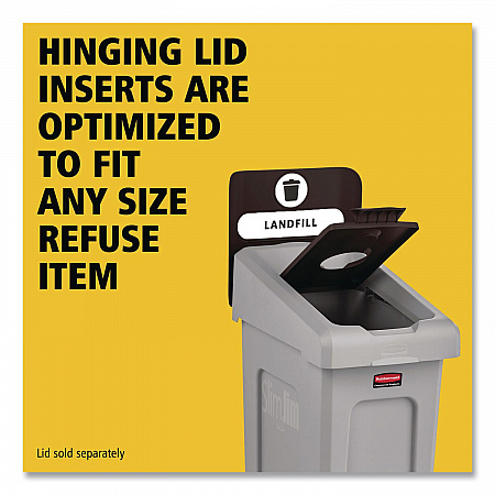 Slim Jim Recycling Station Kit, 1-Stream Landfill, 23 gal, Plastic, Gray/Black (2185053)