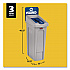 Slim Jim Recycling Station Kit, 1-Stream Mixed Recycling, 23 gal, Plastic, Gray/Blue (2185055)