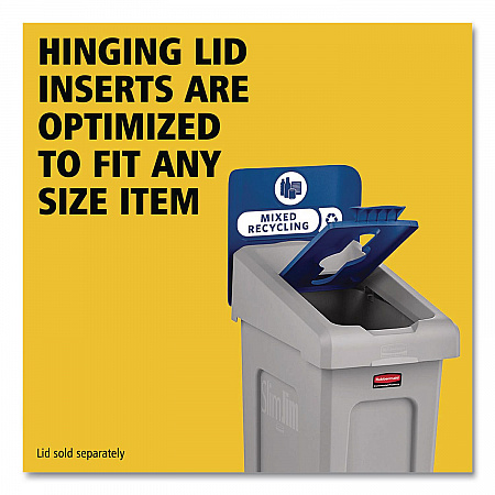 Slim Jim Recycling Station Kit, 1-Stream Mixed Recycling, 23 gal, Plastic, Gray/Blue (2185055)