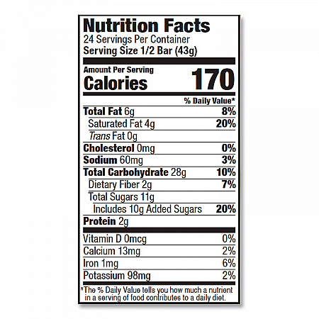 Oatmeal Bars, Peach, 3 oz Individually Wrapped, 12/Box (00058)