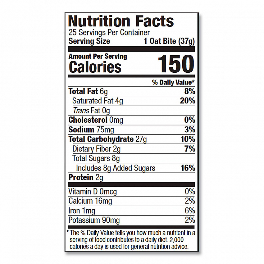 Oatmeal Bites, Chocolate Chip, 1.3 oz Individually Wrapped, 25/Box (00214)