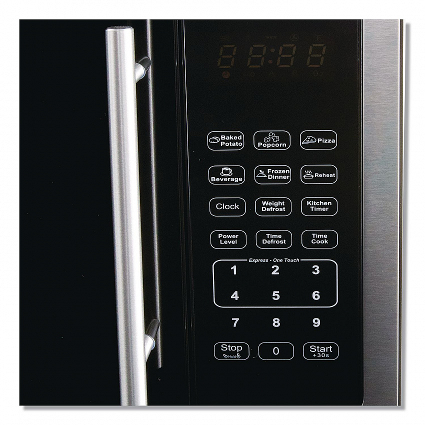 1.5 cu ft Countertop Microwave, 1,000 W, Stainless Steel/Black (MT150V3S)