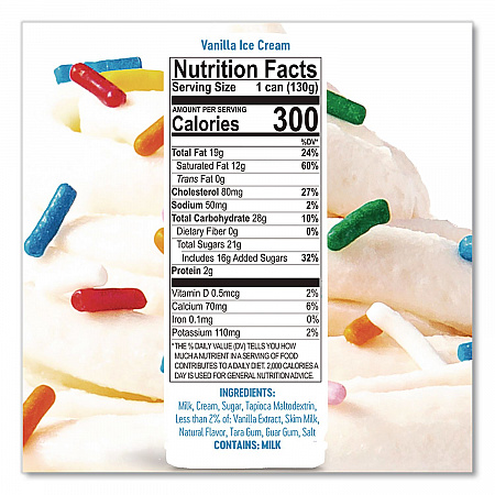 Ice Cream Pod, Vanilla, 5.2 oz Single Serve Pod for ColdSnap Machine, 12/Carton (600038)