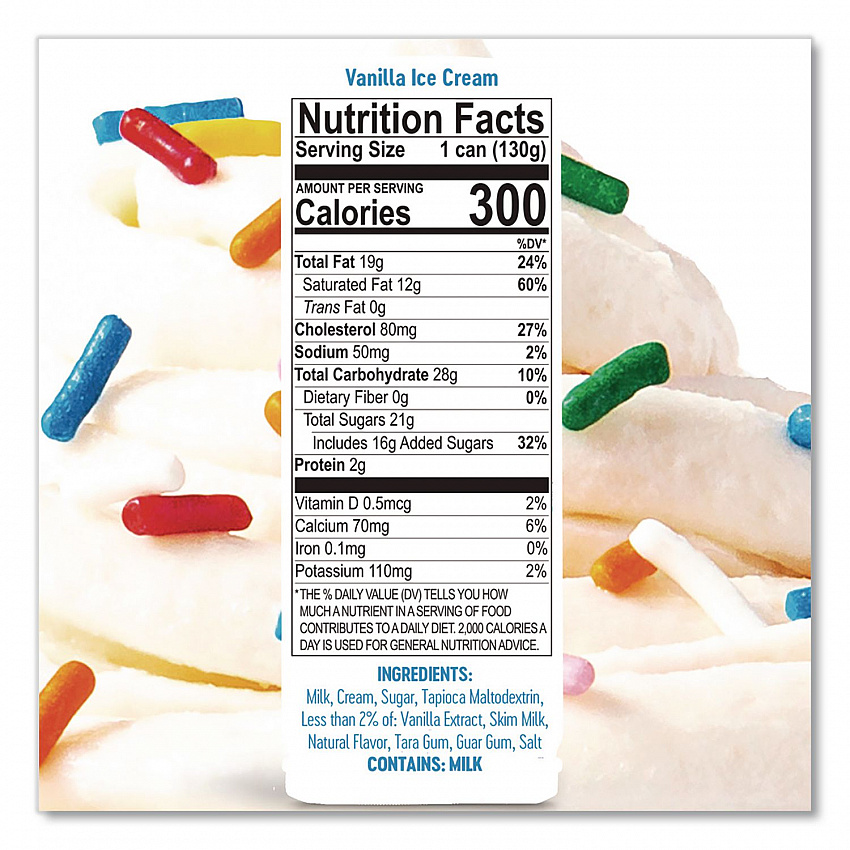 Ice Cream Pod, Vanilla, 5.2 oz Single Serve Pod for ColdSnap Machine, 12/Carton (600038)