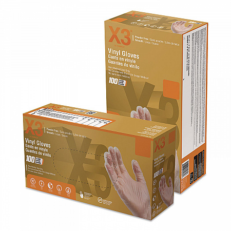 Industrial Vinyl Gloves, Powder-Free, Large, 3 mil Thick, 9.5