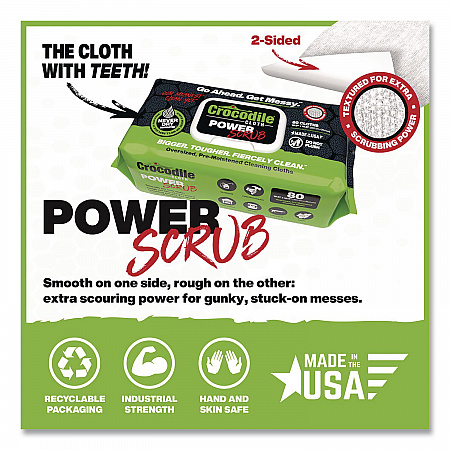 PowerSCRUB Cleaning Cloths, 10 x 15, White, 80/Pack (6500080)