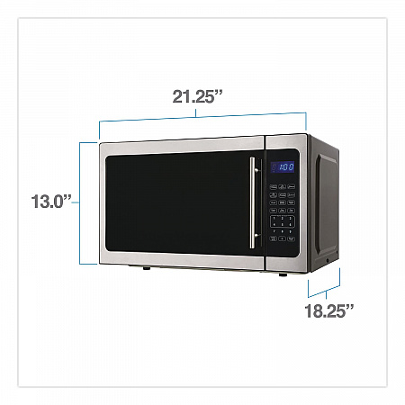1.5 cu ft Countertop Microwave, 1,000 W, Stainless Steel/Black (MT150V3S)