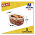 Soup and Salad Containers, Medium Rectangle, 24 oz, 6.49 x 4.86 x 2.98, Clear/Bue, Plastic, 5/Pack (60796PK)