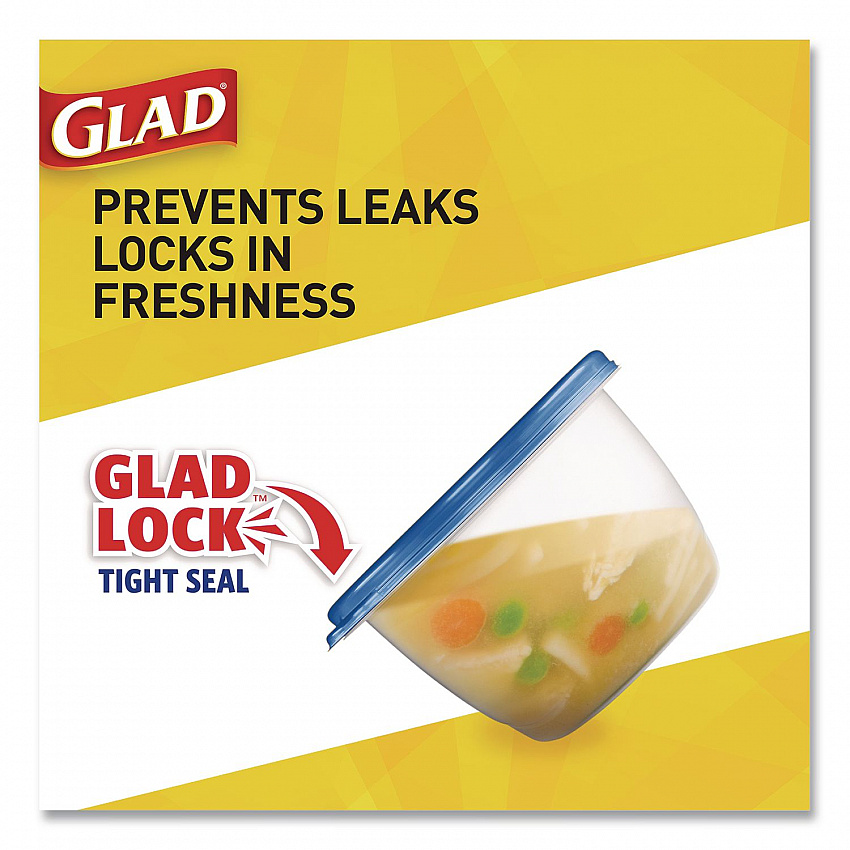 Soup and Salad Containers, Medium Rectangle, 24 oz, 6.49 x 4.86 x 2.98, Clear/Bue, Plastic, 5/Pack (60796PK)