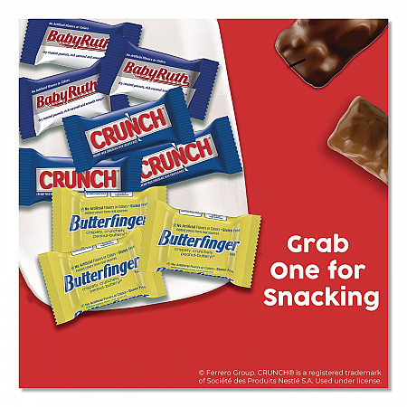 Baby Ruth, Butterfinger, Crunch Minis Party Pack, 90 Pieces, 32.4 oz Bag (689517)