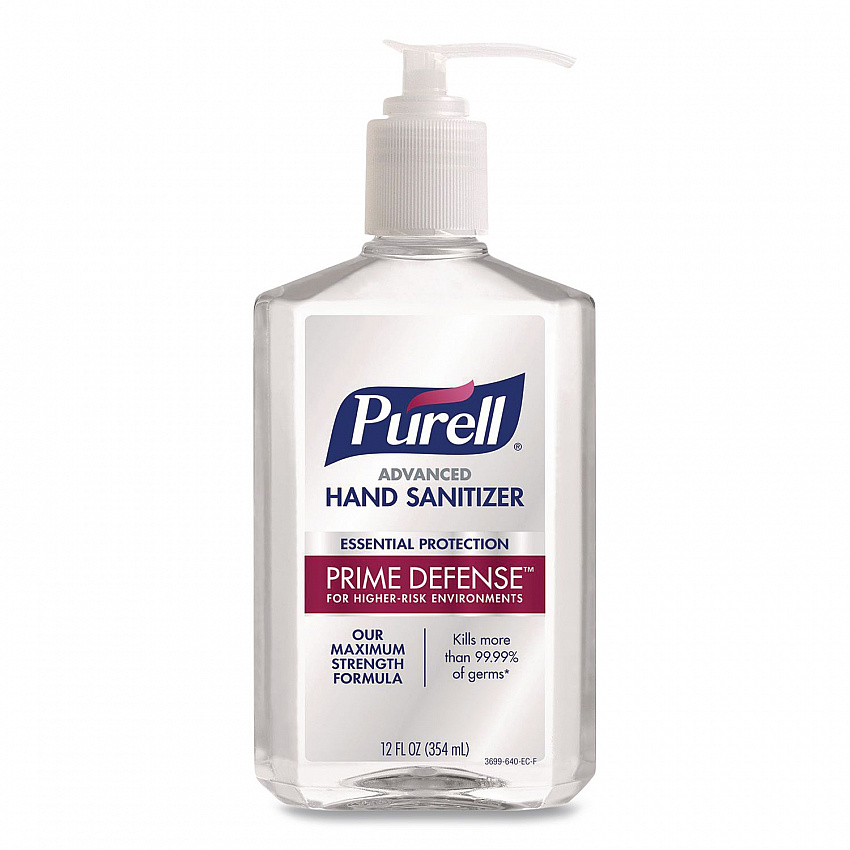 Prime Defense Advanced 85% Alcohol Gel Hand Sanitizer, 12 oz Pump Bottle, Clean Scent, 12/Carton (369912CT)