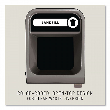 Configure Indoor Recycling Waste Receptacle, Landfill, 23 gal, Metal, Gray (1961621)