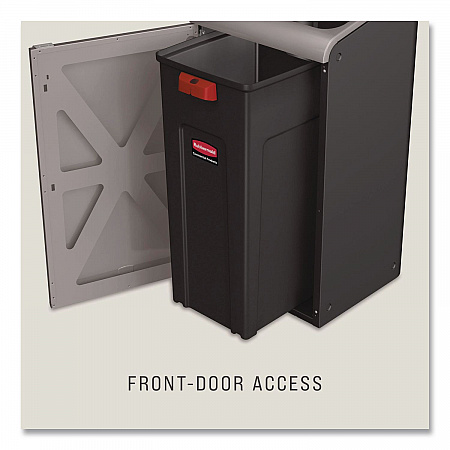 Configure Indoor Recycling Waste Receptacle, Mixed Recycling, 33 gal, Metal, Gray (1961629)