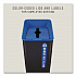 Sustain Decorative Refuse with Recycling Lid, 23 gal, Metal/Plastic, Black/Blue (2078980)