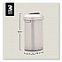 Refine Series Half Round Waste Receptacle, 16 gal, Plastic/Stainless Steel (2147550)