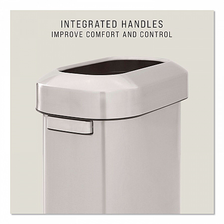 Refine Series Waste Receptacle, 15 gal, Plastic/Stainless Steel (2147581)