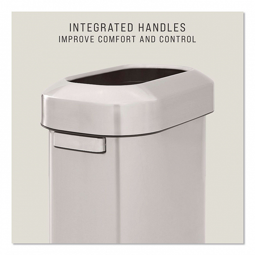 Refine Series Waste Receptacle, 15 gal, Plastic/Stainless Steel (2147581)