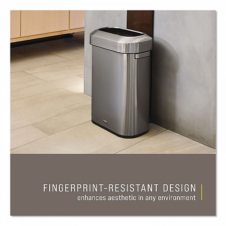 Refine Series Waste Receptacle, 15 gal, Plastic/Stainless Steel (2147581)