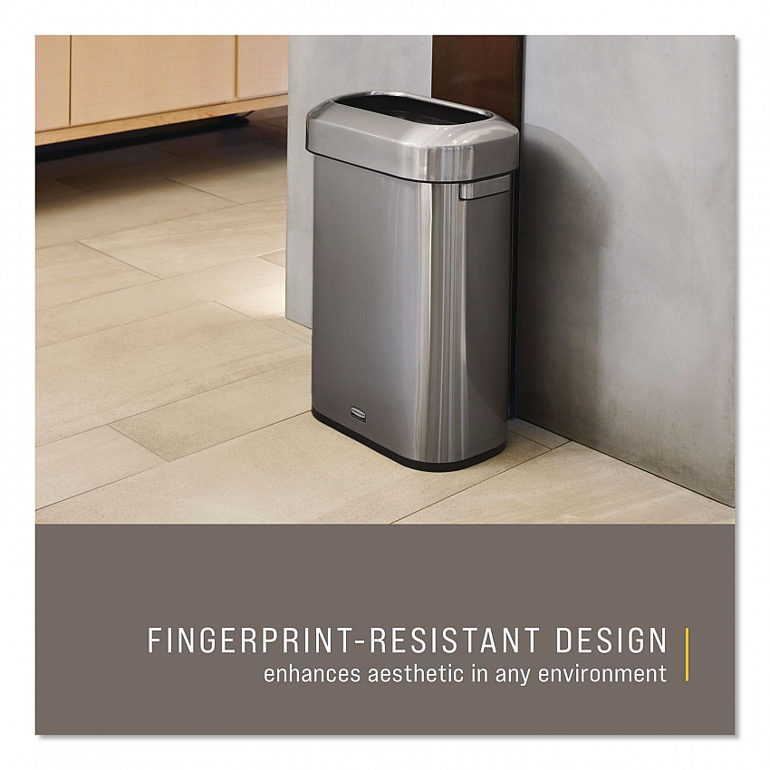 Refine Series Waste Receptacle, 15 gal, Plastic/Stainless Steel (2147581)