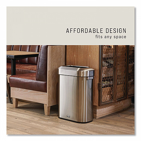 Refine Series Waste Receptacle, 15 gal, Plastic/Stainless Steel (2147581)
